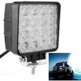 👉 Wit zwart 48W Bridgelux 4000lm 16 LED (wit) licht Condenser Engineering Lamp / Waterdicht IP67 SUVs DC 10-30V(zwart) 6922405644600