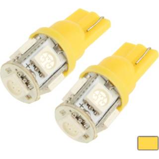 👉 Gloeilamp geel T10 5 LED 5050 SMD Car Signal licht Bulb (Pair)(geel) 6922458953094