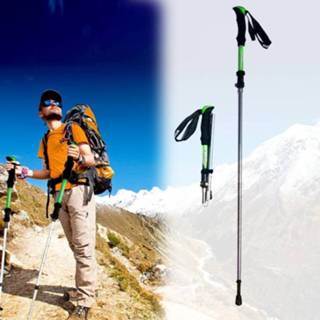 👉 Groen donkergroen alloy 125cm Adjustable draagbare Outdoor Aluminum Trekking Poles Stick(groen) 6922563522468
