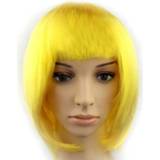 👉 Pruik goud vrouwen Kleurrijk Party Cosplay Headwear Straight Short PET Wigs Voor Female(Dark Goud) 6922177781565