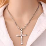 Hanger diamant zilver Fashion Cross Pendant Encrypted Box Necklace voor Men(zilver) 6922130562101