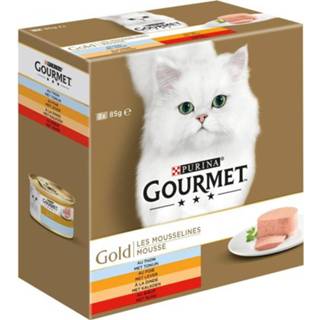 👉 Kattenvoer goud Gourmet Gold Mousse - Tonijn Kalkoen 8 stuks 7613035149809