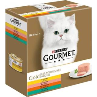 👉 Kattenvoer goud Gourmet Gold Mousse - Kip Zalm 8 stuks 7613035150102