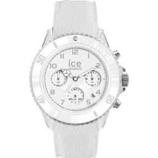 👉 Horloge wit siliconen kunststof vrouwen XL gespsluiting rond arabisch quartz eraal chronograaf active Ice-Watch ICE Dune IW014223 4895164074310