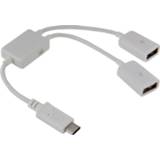 👉 Chromebook wit 2 in 1 USB 3.1 Type-C naar 2.0 Data Kabel voor MacBook 12 inch / Pixel 2015, Lengte: 21cm 6922717639172