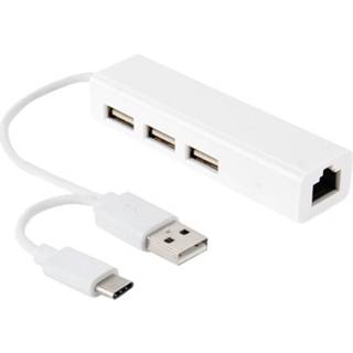 👉 Ethernetadapter USB 3.1 Type-C 3 havens USB-HUB + Ethernert Adapter voor nieuwe Macbook & legt 6922908144553