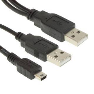 👉 Mannen Mini 5pin mannetje naar 2 A USB kabel, Lengte: 80 cm 6922255832448