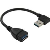 👉 Mannen USB 3.0 90 graden rechtse hoek verleng kabel mannetje-vrouwtje Adapter, Lengte: 18cm 6922657416062
