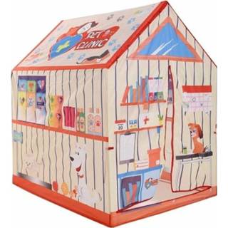 👉 Speel tent polyester active kinderen multi Speeltent/speelhuis dierenkliniek 102 cm