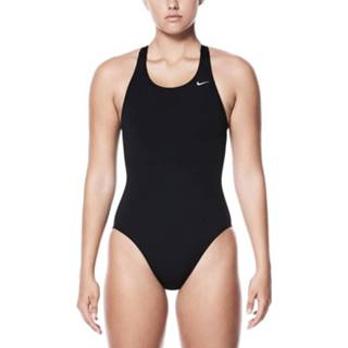 👉 Vrouwen zwart Nike Poly Core Solids Fast Back One Piece - Zwemkleding volwassenen 5057193209920