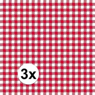 👉 Servet active rood multi wit papier 3x pakjes Oktoberfest Servetten ruit rood/wit 3-laags 20 stuks
