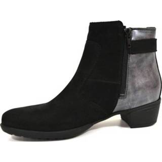 👉 Vrouwen zwart leer Hartjes 16672 wijdte g