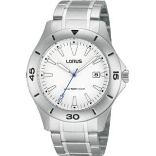 Horloge edelstaal zilverkleurig eraal mannen wit active quartz vierkant Lorus RH919DX9 4894138316777