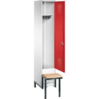 👉 EVO 1 persoons kledinglocker met verlaagd zitbankframe 7091137224219