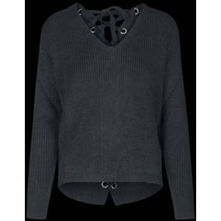 👉 Sweater zwart vrouwen Urban Classics Ladies Back Lace Up Gebreide trui