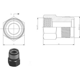 Riko Gaskoppeling 1/2''bin.x M-24 vernikkeld 8718053678535