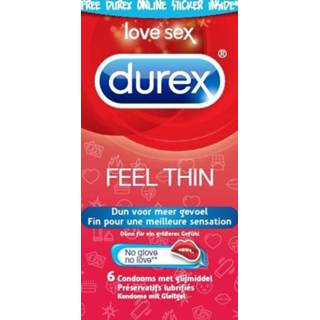 👉 Condoom latex transparant Durex Feel Thin Condooms - 6 Stuks 8710552284507