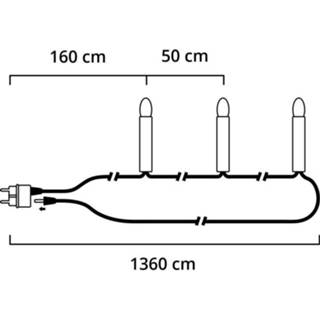 👉 Steker wit warmwit e plastic 25-lichts led-boomslinger, 13,6 m, deelbare
