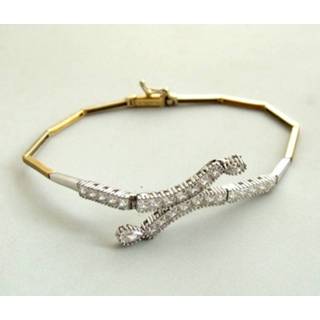 👉 Zirkonia geel gouden goud One Size vrouwen Christian armband 8719699117792