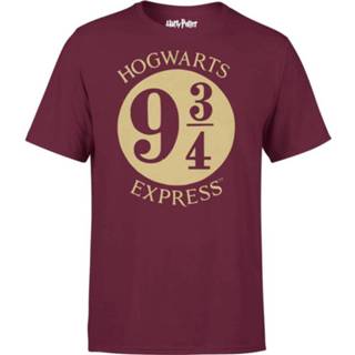 👉 Shirt male burgundyrood s wijnrood Harry Potter Platform 9 3/4 T-shirt - 5056185765314