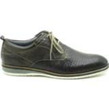 👉 Veterschoenen men mannen male grijs leer Bugatti