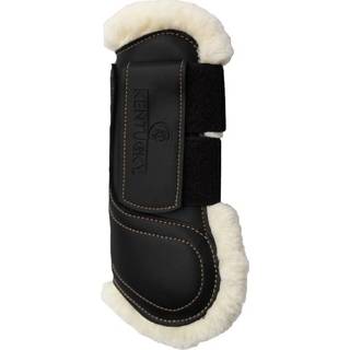 👉 Full bruin zwart leather Kentucky Tendon Boots w/sheepskin & Velcro 5425030833513 5425030833506
