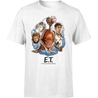 👉 E.T. Geschilderd Portret T-shirt - Wit - XXL - Wit