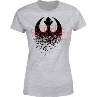 👉 Star Wars Shattered Emblem Dames T-shirt - Grijs - XXL - Grijs
