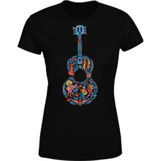 👉 Shirt zwart s vrouwen Disney Coco Guitar Patroon Dames T-shirt - 5056253803931