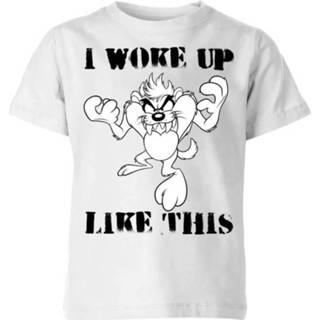 👉 Looney Tunes Taz I Woke Up Like This Kinder T-shirt - Wit - 11-12 Years - Wit