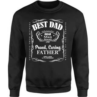 👉 Best Dad Whiskey Label Sweatshirt - Black - XXL - Zwart