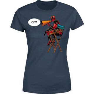 👉 Shirt blauw s vrouwen Navy Marvel Deadpool Director Cut Dames T-shirt - 5056281133277