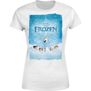 👉 Frozen Snow Poster Dames T-shirt - Wit - XXL - Wit