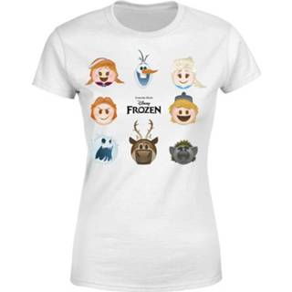 Frozen Emoji Heads Dames T-shirt - Wit - XXL - Wit