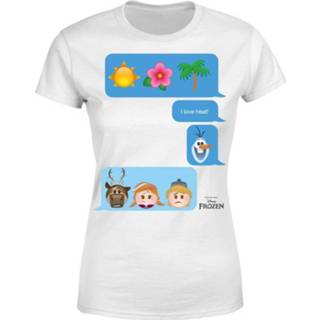 👉 Frozen I Love Heat Emoji Dames T-shirt - Wit - XXL - Wit