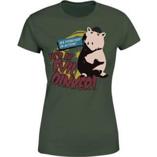 👉 Toy Story Evil Oinker Dames T-shirt - Donkergroen - XXL - Forest Green