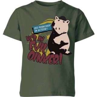 👉 Toy Story Evil Oinker Kinder T-shirt - Donkergroen - 11-12 Years - Forest Green