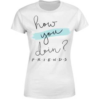 👉 Friends How You Doin? Women's T-Shirt - White - L - Wit