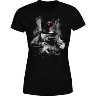 👉 Star Wars Boba Fett Distressed Women's T-Shirt - Black - XXL - Zwart