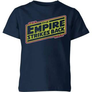 👉 Star Wars Empire Strikes Back Logo Kids' T-Shirt - Navy - 11-12 Years - Navy blauw