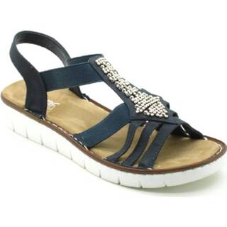 👉 Sandaal vrouwen blauw leer Rieker Sandalen