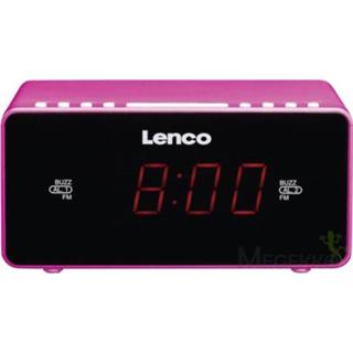 👉 Wekker radio roze Lenco CR-510 Klokradio 8711902036784