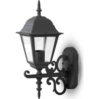 👉 Buiten lamp Aluminum + Glas zwart CE Traditionele Buitenlamp LED Wand E27 IP 44 Mat 3800157617789