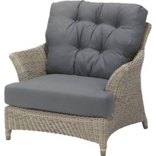 👉 Loungestoel naturel wicker vlechtwerk rond 4 Seasons Outdoor Valentine lounge stoel met 2 kussens - Pure 8717729815199