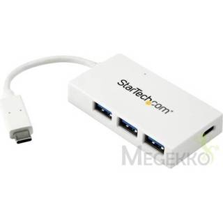 👉 StarTech.com 4 poorts USB-C hub USB-C naar 1x USB-C en 3x USB-A USB 3.0 hub wit