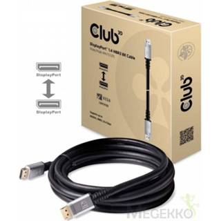 👉 Display Port CLUB3D DisplayPort 1.4 HBR3 8K Kabel M/M 4meter 8719214471064