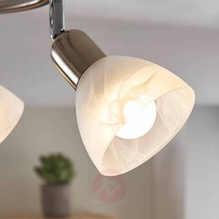 👉 Plafond lamp a+ wit albast warmwit witte glas LED plafondlamp Paulina, glazen