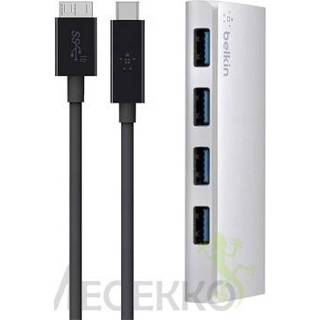 👉 Belkin USB 3.0 4-Port Hub incl. USB-C Kabel. zilver F4U088vf