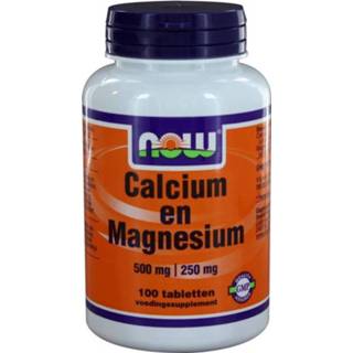Calcium NOW Foods 500 mg en Magnesium 250 100 tabletten