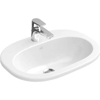 👉 Wit Villeroy & Boch O.novo inbouwwastafel 40.5x56 cm.met kraangat en overloop 4051202080624